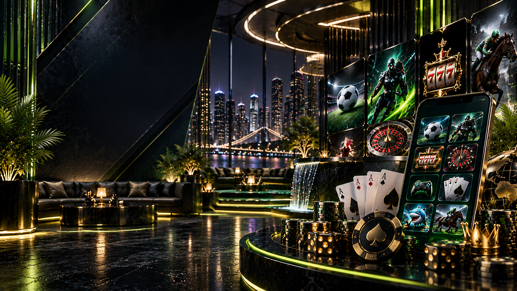 GOBETASIA green luxury gaming lounge